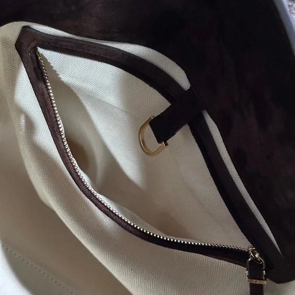 The Row Soft Margaux 17 Brown Suede Leather Top Handle Bag - Picture 14 of 16